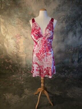 Vintage Jones Of New York Slip Dress Y2K Pink White M